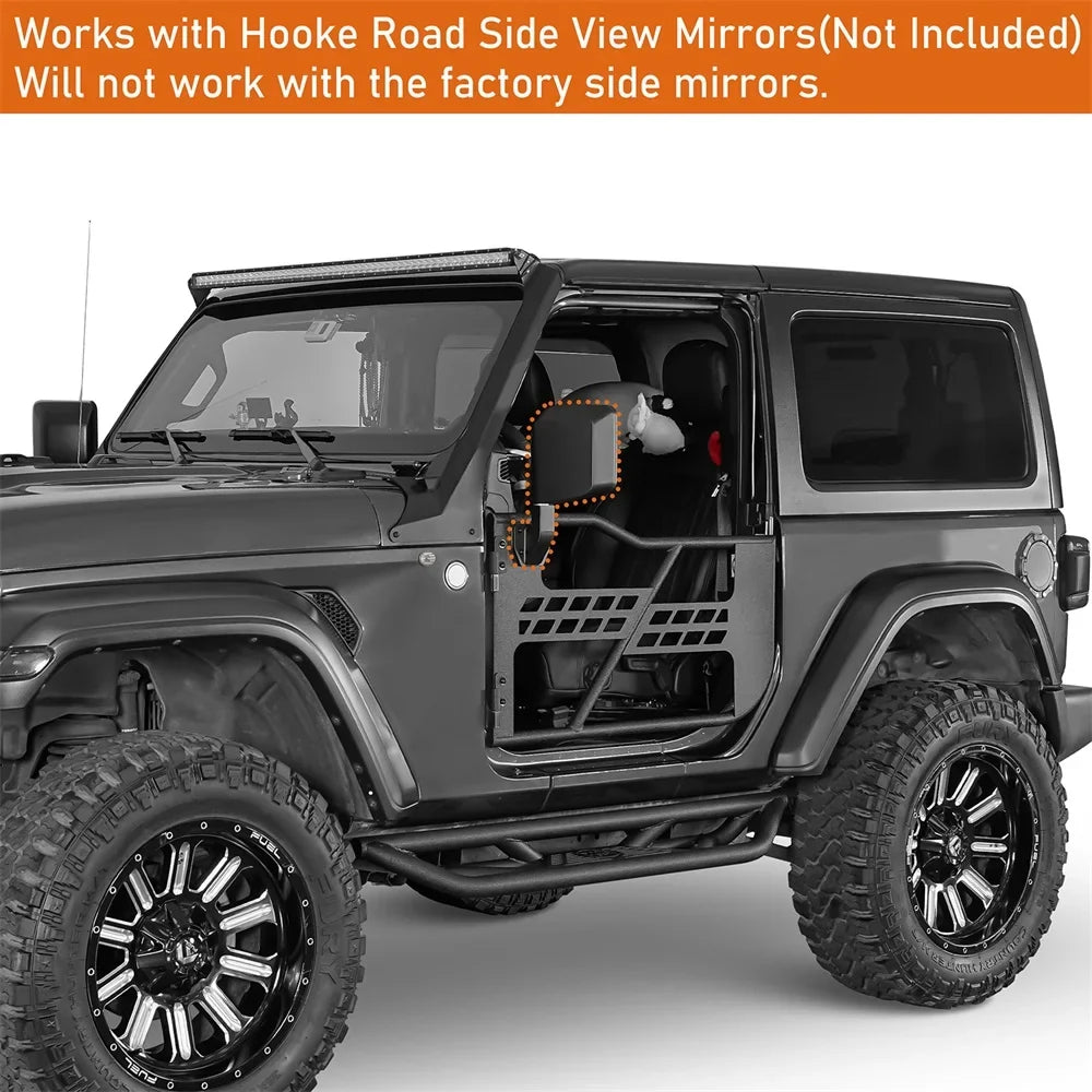 Steel Door 2018-2023 Jeep Black Frame Tubular Hooke Guards JL Half Wrangler Road Fit 2-Door