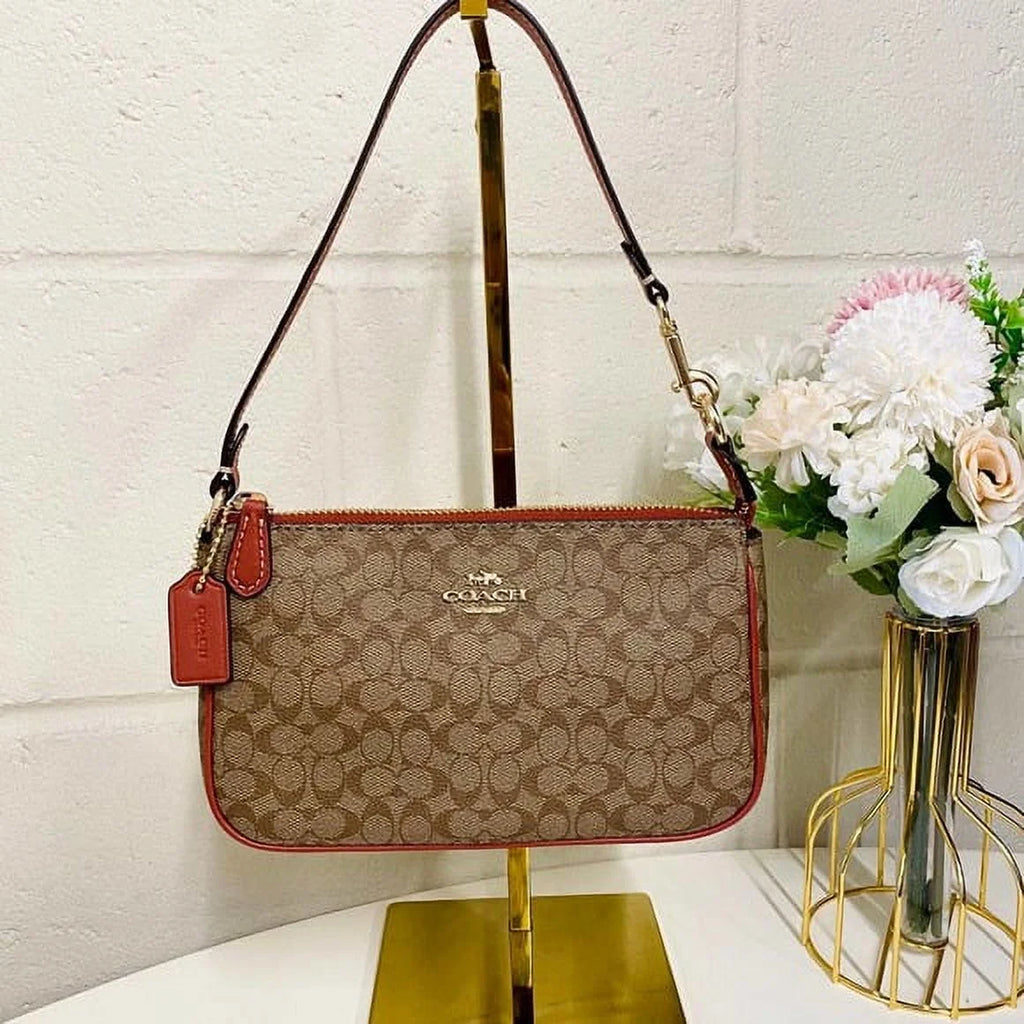 In 19 CE698 IN Terracotta Colorblock Khaki Canvas Nolita Signature Coach