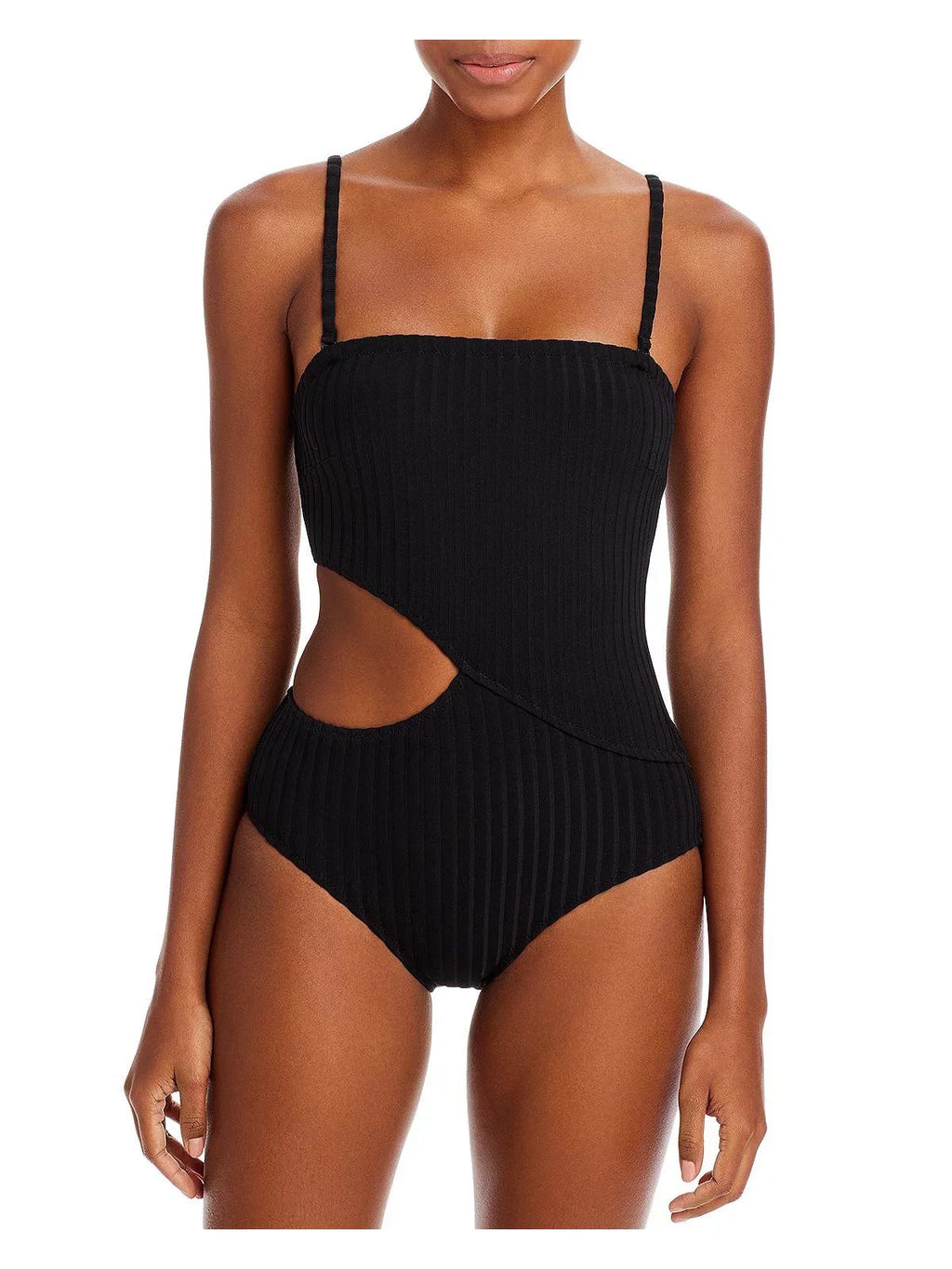 Swimsuit Womens & Solid Striped Cut-Out Monokini Cameron One-Piece