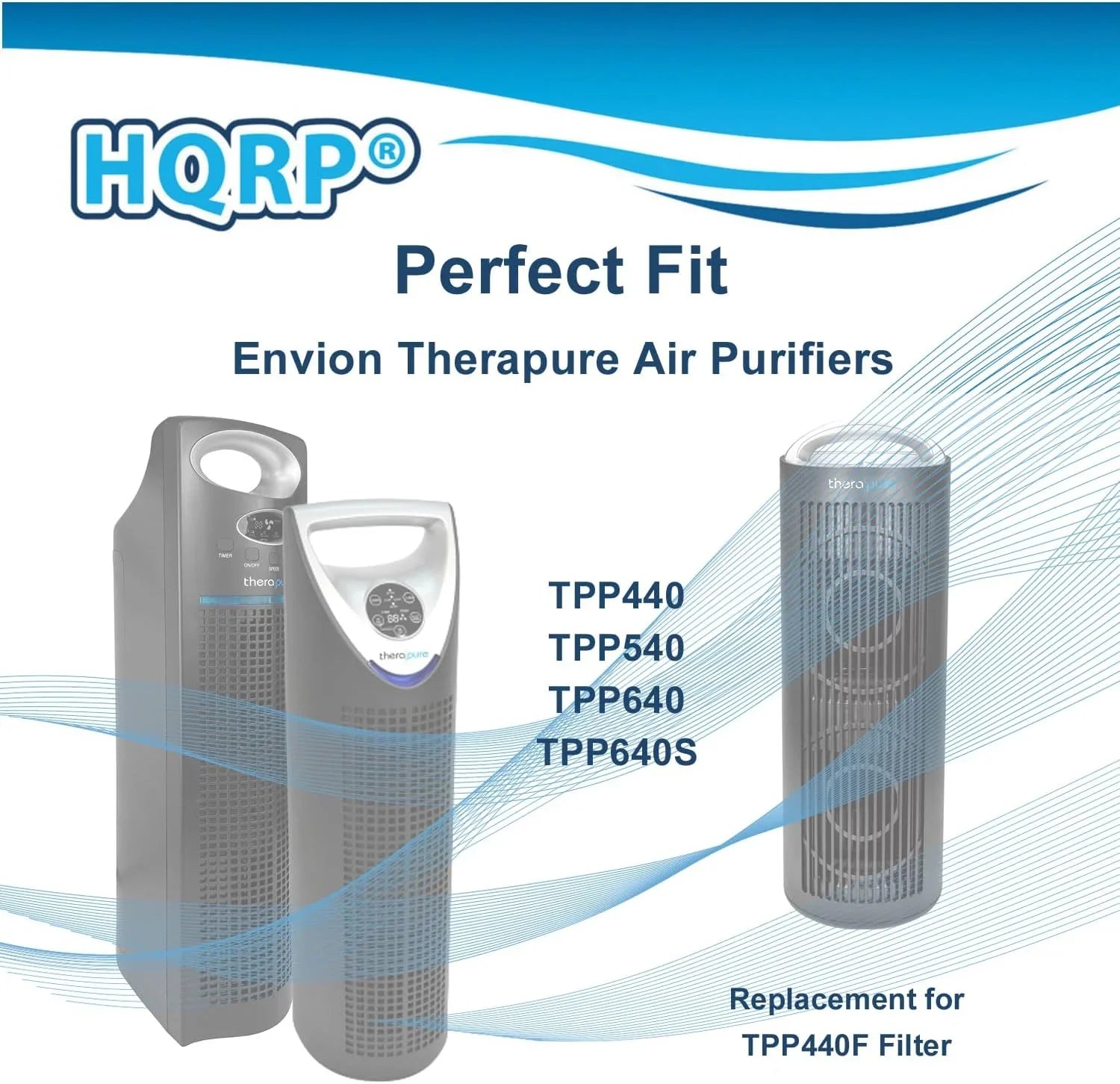 Therapure Envion Compatible HEPA TPP440F Filter TPP540 with TPP440 HQRP Air TPP640S TPP640 2-Pack Purifier