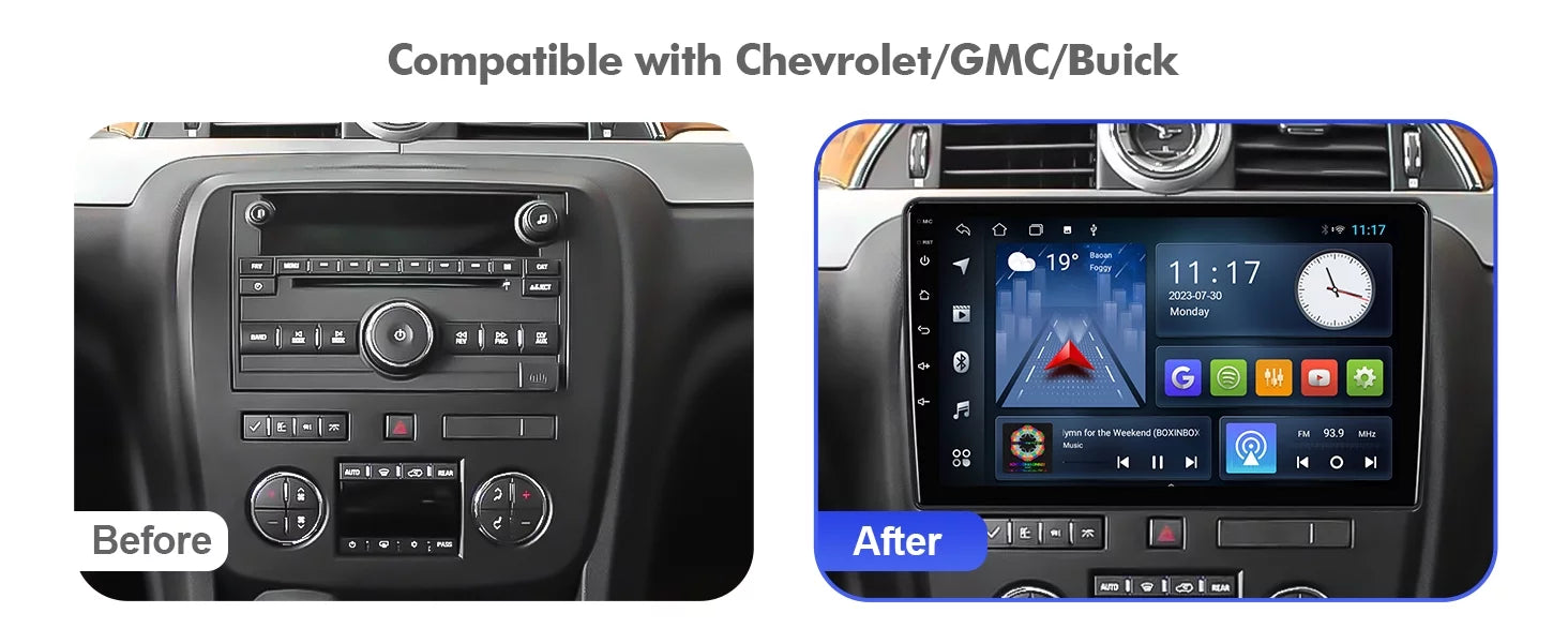 Radio & Screen Camera Car Backup with 2+32G FM Din Aumume IPS Android 10.1 Touchscreen BT for Chevrolet/GMC/Buick inches Stereo Carplay GPS Car Navi Android Support 10 Auto Double