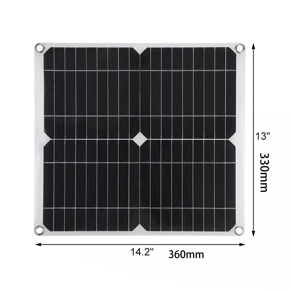 Waterproof Controller, Solar for Charging RV Dual Solar PWM with Panel 100A Cellphone 25W Recharger, 12/24V Nebublu Monocrystalline Plate 18V Kit Marine USB