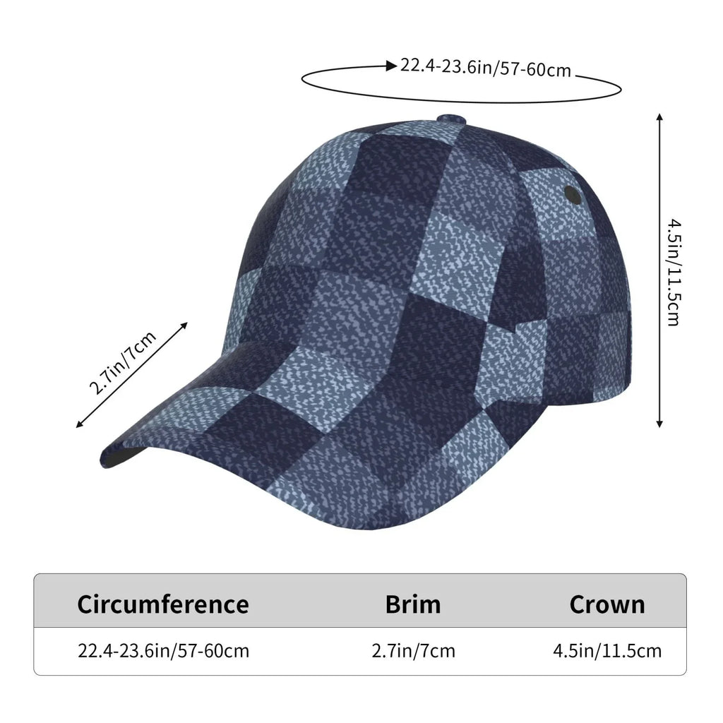 Blue Men Dad Women Cap Cotton Hat Gingham for Soft Check Haiem Headwear Buffalo design Adjustable Hats Unisex Baseball Fashion