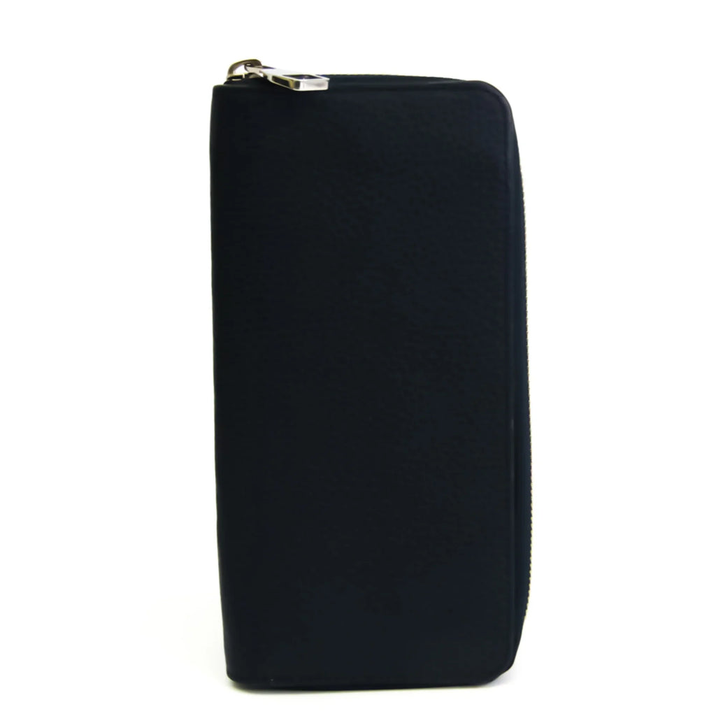 Leather Wallet Zippy Taurillon (Good) Wallet Unisex Long M58823 Navy (bi-fold) Taurillon Vertical Pre-Owned