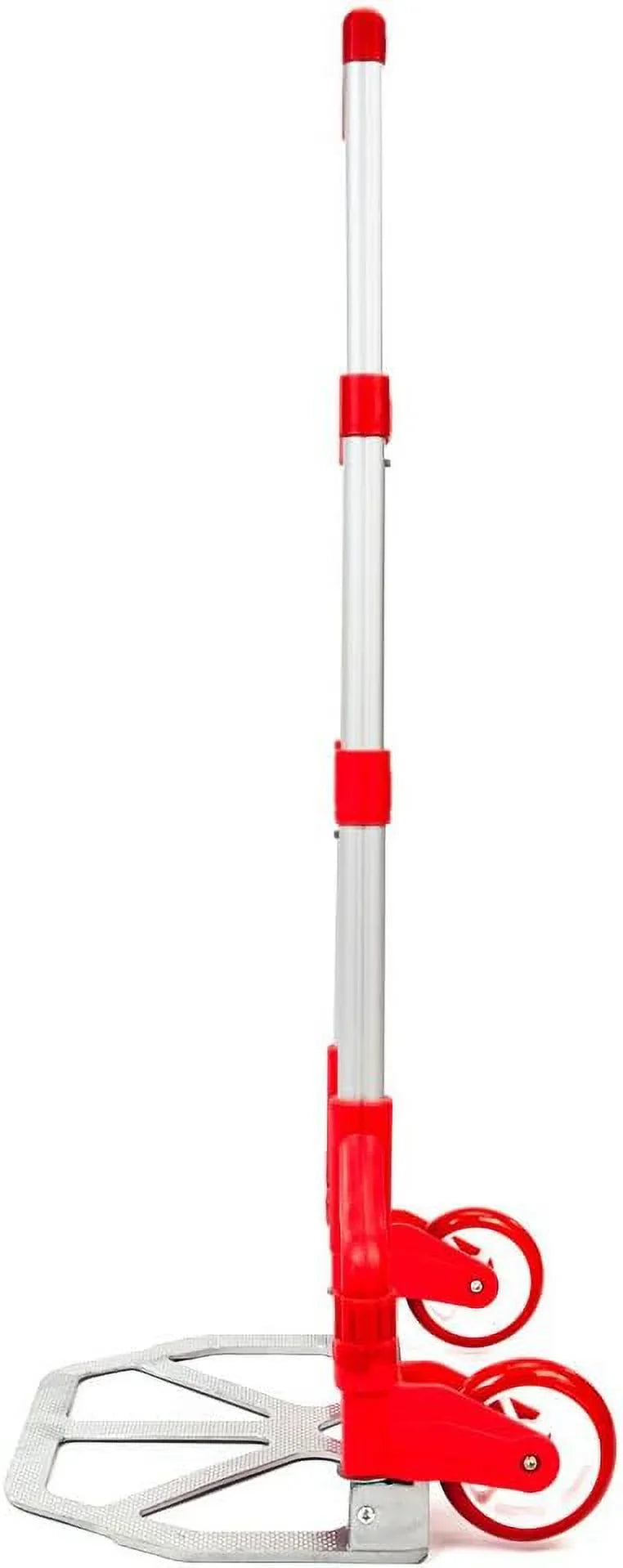 Luggage Hand Aluminium Collapsible Push Use Portable 165.35 Cart Auto, Dolly Truck,Hand for (Red) (75kg) Office,Travel lbs Home, and Trolley Folding