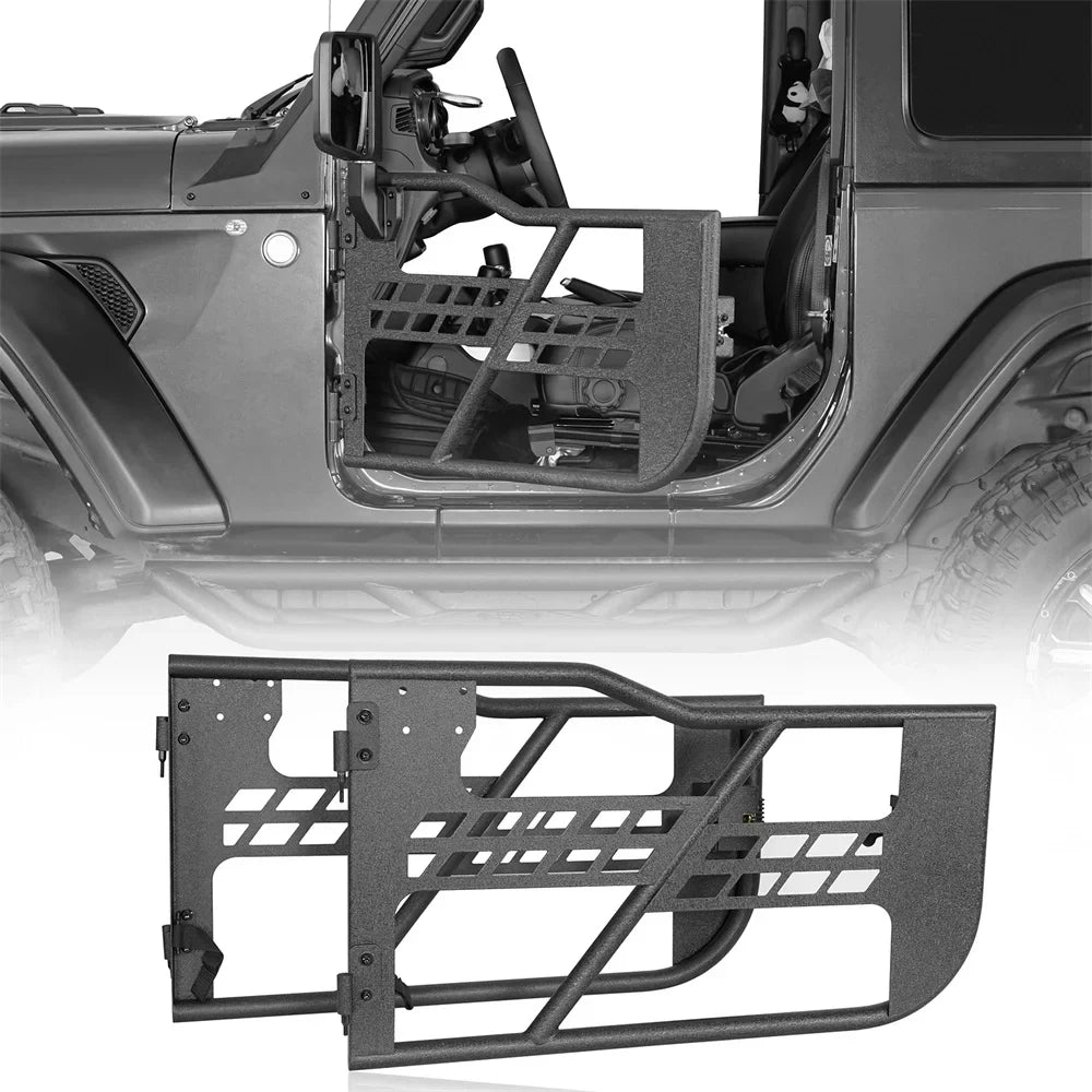 Steel Door 2018-2023 Jeep Black Frame Tubular Hooke Guards JL Half Wrangler Road Fit 2-Door