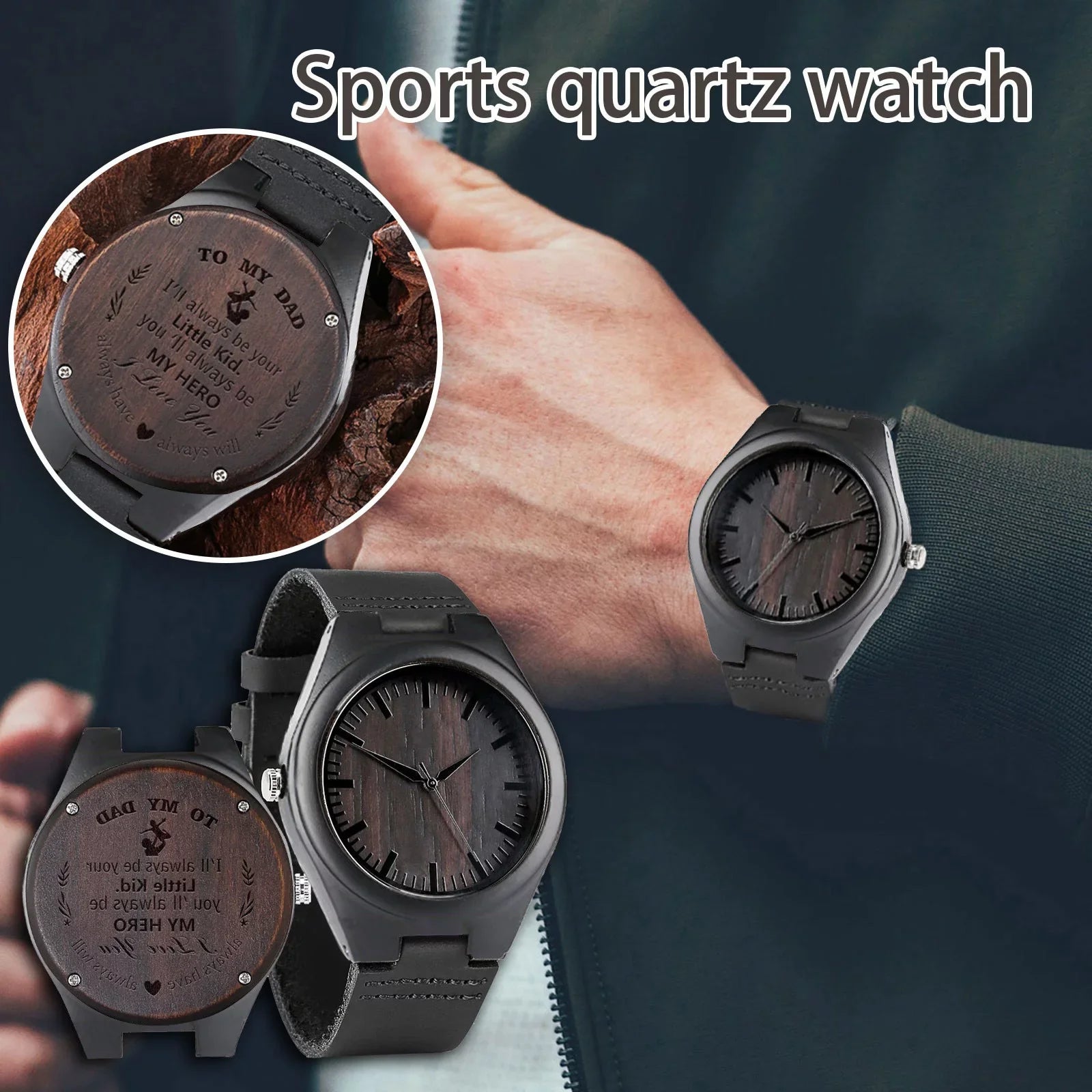 Gw-m5610-1bjf for Quartz Date Wooden Men's Name ZiSUGP Watch Display Custom Wood Men Wristwatch Gift