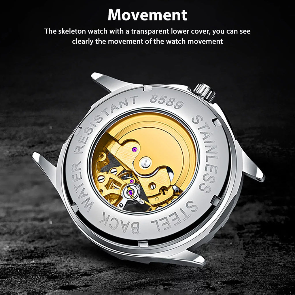 Watch Steel Business Waterproof Men Wrist Mechanical Luxury Automatic Stainless