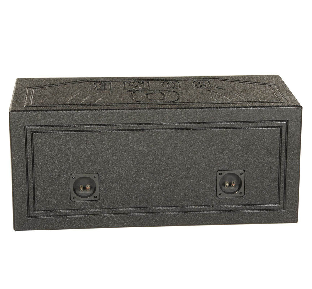 Subwoofer Sub Dual 15" w/ Spray Vented Bedliner Port Box QPower QBOMB15V
