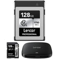 2 1667x Card Card SILVER B Memory 520 B/SD Type with Card 128GB 128GB Bundle Series Gen 3.2 USB Type Memory Lexar LRW CFexpress SDXC CFexpress Reader Professional LCXEXSL128G-RNENG and