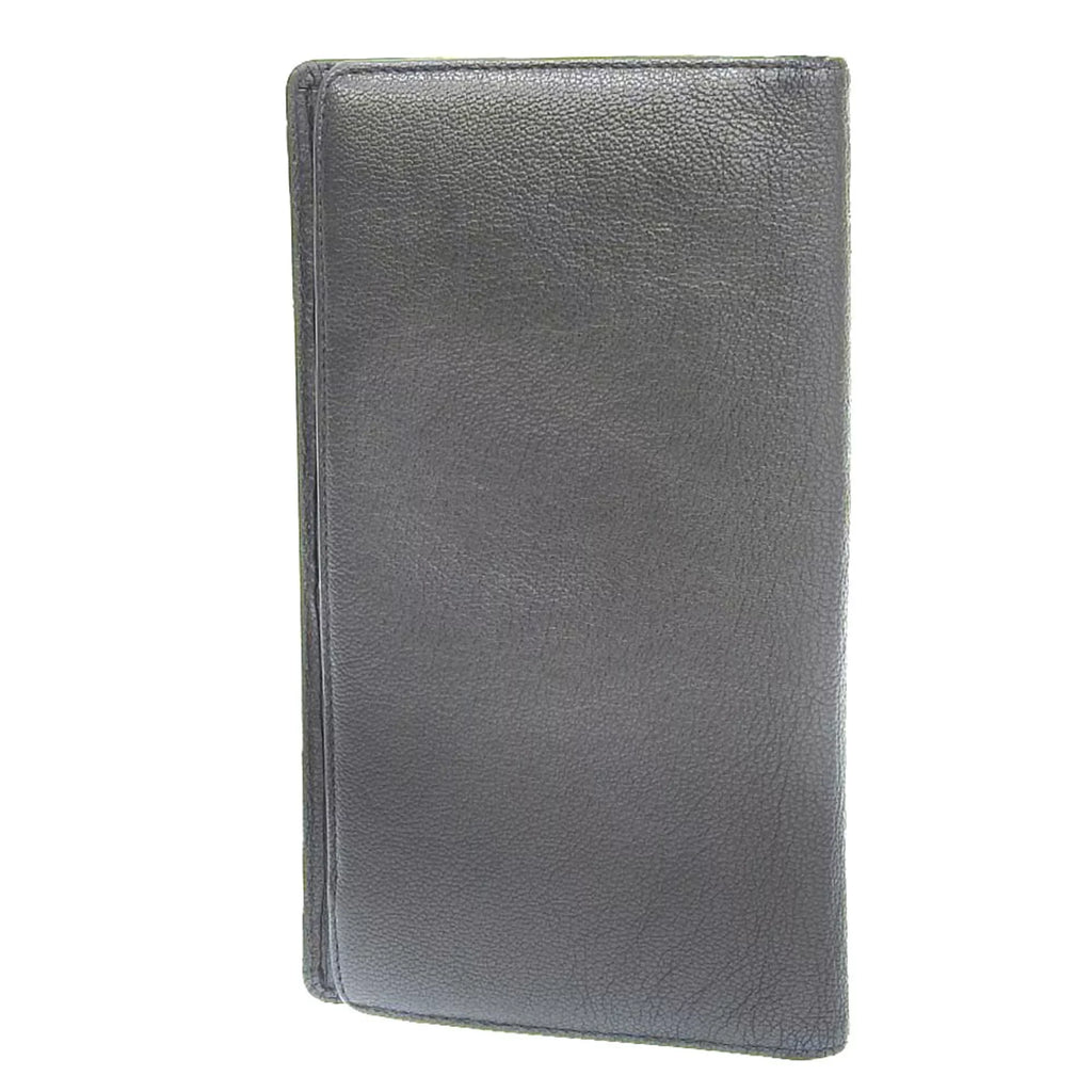 mark Pre-Owned with No. metallic here (Fair) wallet 11 long gray bi-fold lambskin seal
