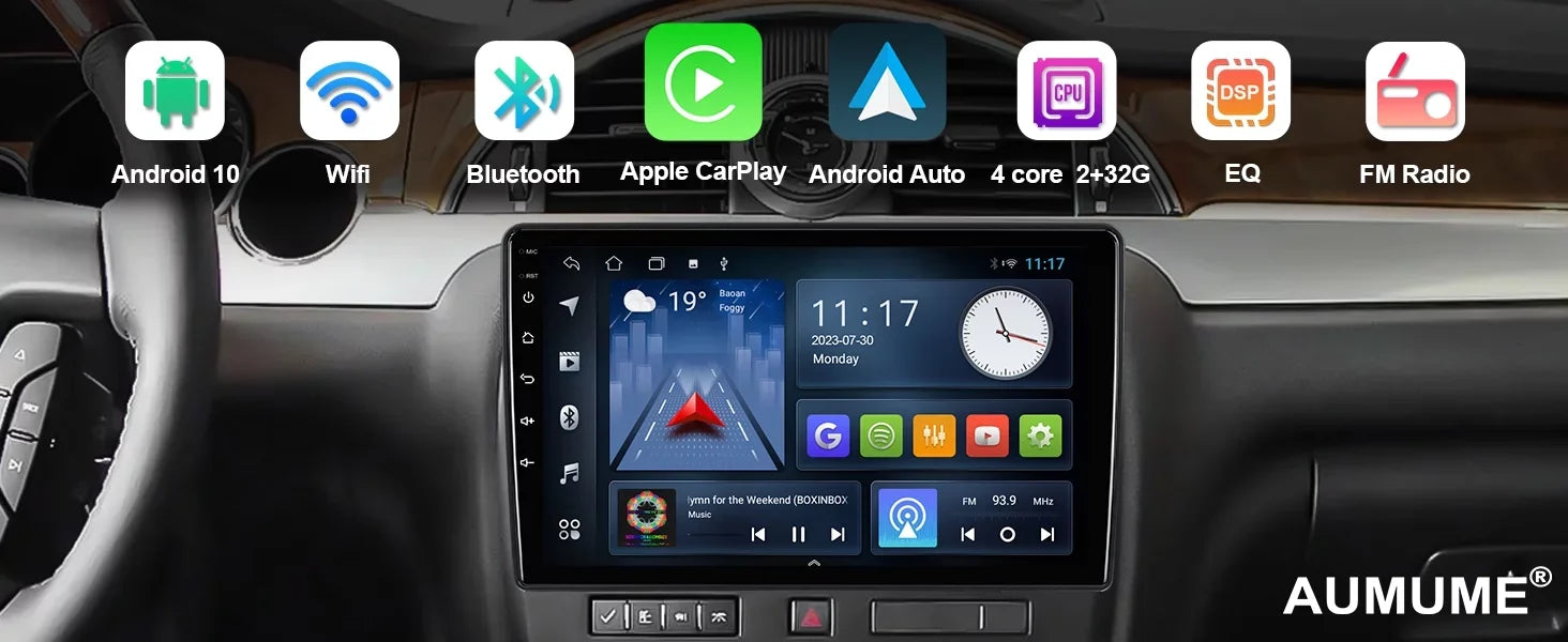Radio & Screen Camera Car Backup with 2+32G FM Din Aumume IPS Android 10.1 Touchscreen BT for Chevrolet/GMC/Buick inches Stereo Carplay GPS Car Navi Android Support 10 Auto Double