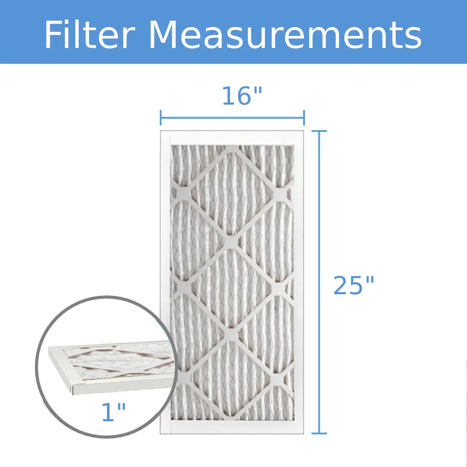 Hi-E Surface Pleated Purolator Air Filter, 8, / Extended , (6-pack) Air Guard MERV 40 16x25x1,