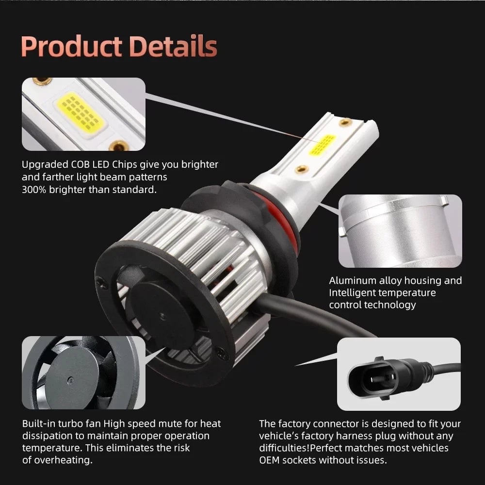 6pcs 6000K 2013-2015, H11 High Light Beam H11 Mazda Bulbs LED + For LED CX-9 Hedlight Low Bulbs 9005 Fog