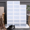 Boxes Storage Flip Plastic Organizer Shoe 20Pcs Case Drawer Clear Box Clamshell Stackable Container Shoe Foldable Loyalheartdy