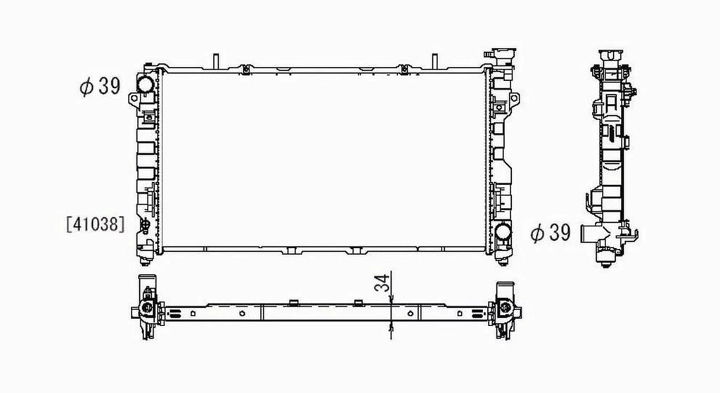 2795 TYC Compatible with Caravan Radiator Caravan/Grand 2005-2007 Dodge