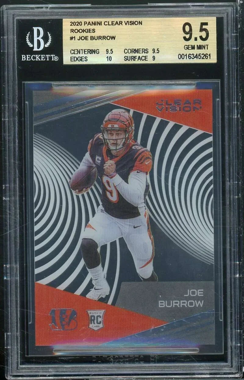 9.5 10 Rookie 9.5 Burrow Rookies 2020 Vision (9.5 Joe BGS #1 Panini 9) Clear