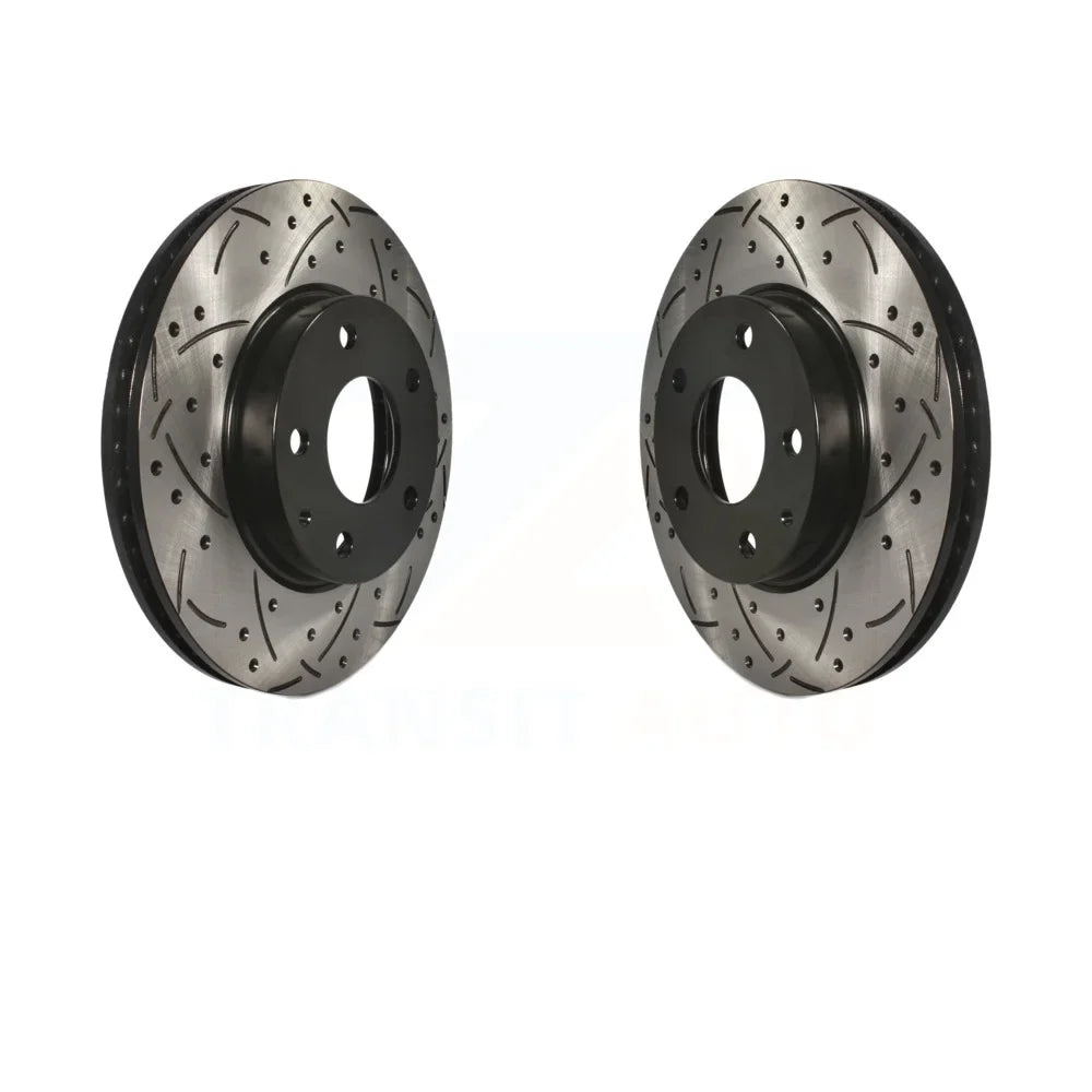 For 3 Front KD-100095 Rotors Mazda Sport CX-3 Slotted Disc Pair Brake Drilled Coated