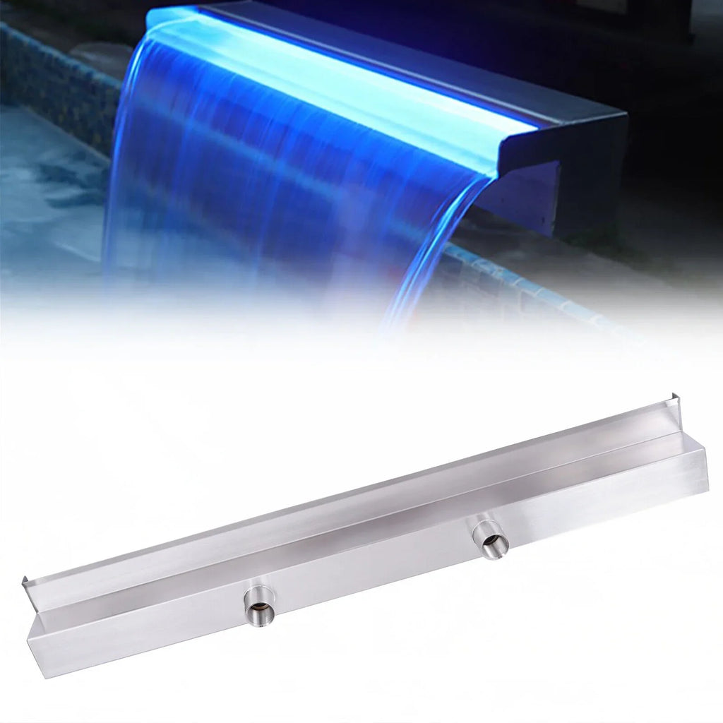 with 35.4 Waterfall Pool Pool Swimming Fountain LED Inch Strip Waterfall Light