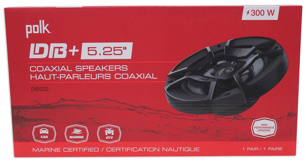 Polk ATV/Motorcycle/Boat Audio + 5.25" Speakers (2) 600w Rockmat DB522 Audio Car