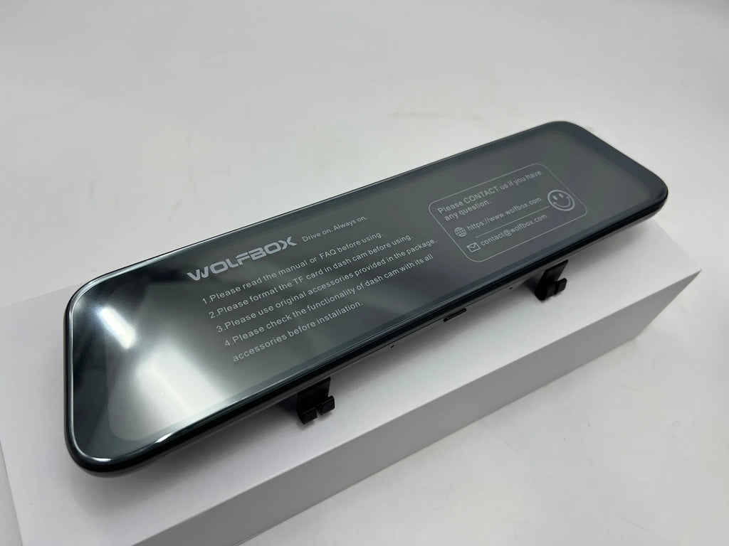 2160P Full Cam HD 4K Open Dash G840S 12" BLACK WOLFBOX - Box Mirror Backup Camera