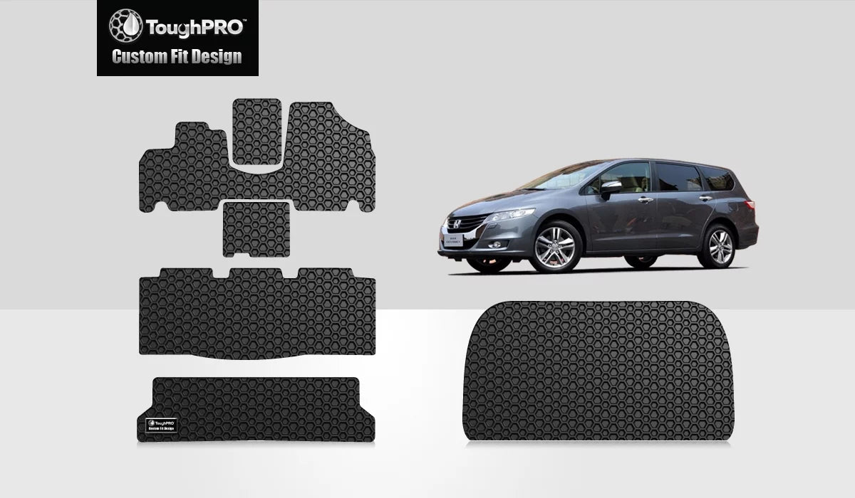 with climate Rubber Compatible 2008 in Black Duty (Made All USA) with - - - Heavy - Cargo Mats Odyssey ToughPRO Full Set HONDA