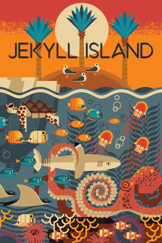 Georgia, (19x27 Piece Premium Jekyll Puzzle Textured 500 Family, and Geometric in Adults Jigsaw USA) Made for inches, Island,