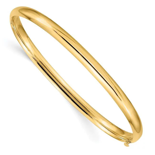 Oversize High 14K Polished HP3-16O Bangle 0.18 Hinged Bracelet