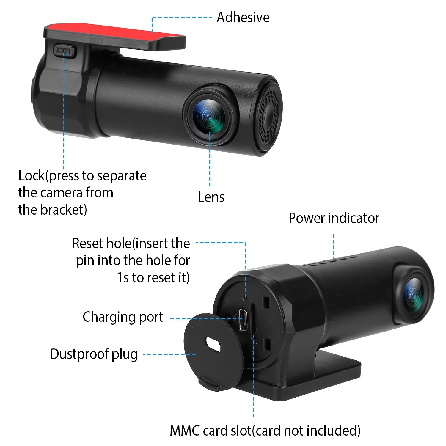 Cam with 11.2ft Camera 1080P Wifi DVR WiFi Lighter Dash Recorder HD G-sensor 170° iMounTEK Cigarette Recording Cable App Car Looping