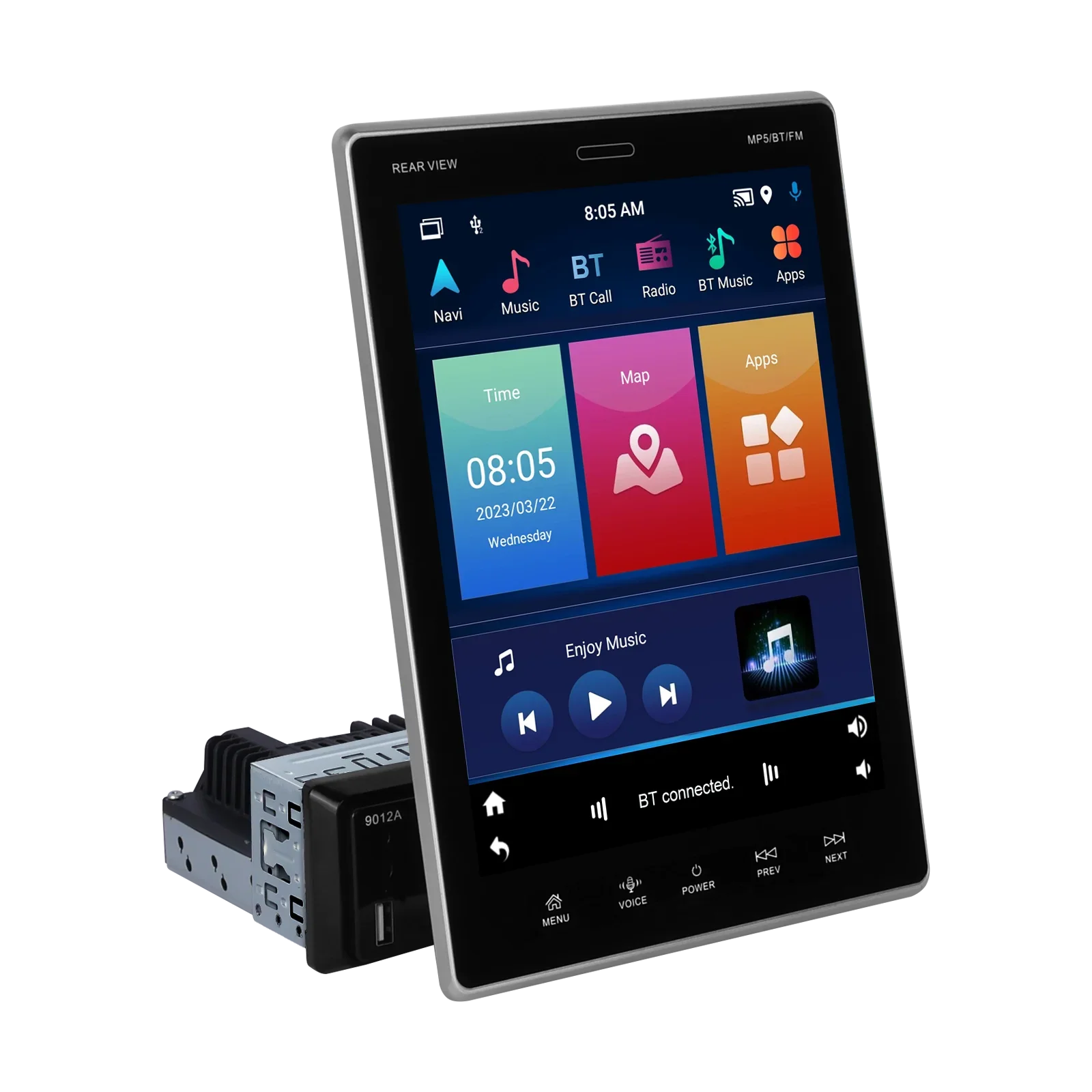 Rear Car Stereo 9.5Vertical Camera GPS Radio FM screen 2Din WIFI Receiver Suppport Bluetooth Radio