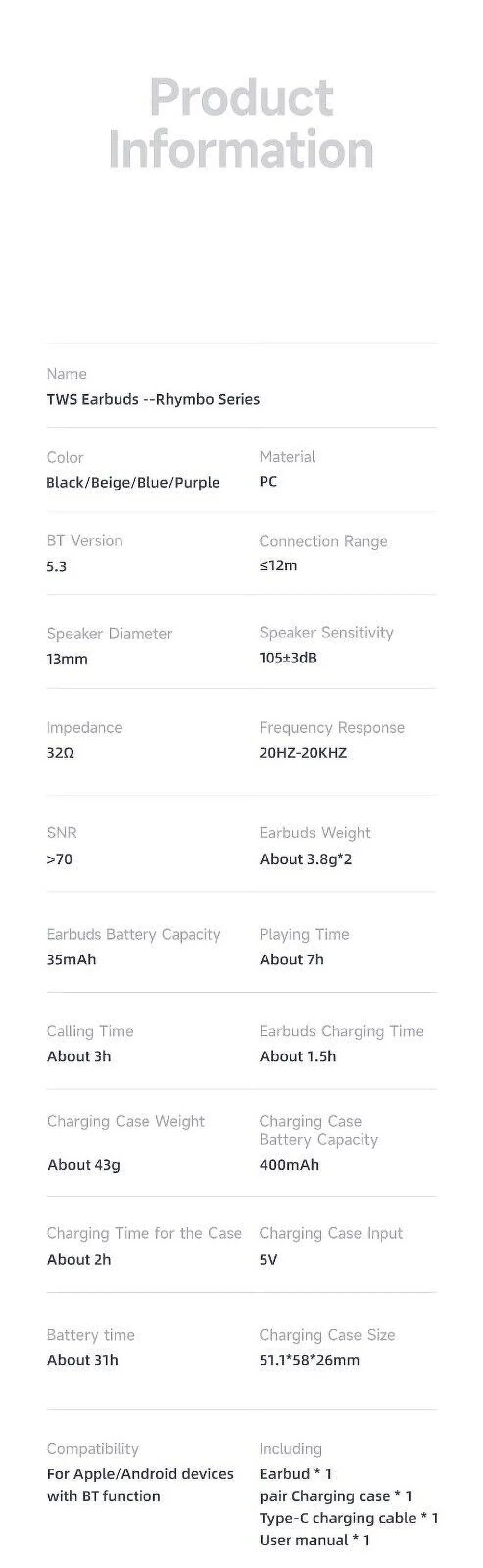 Bluetooth with White Noise for Mic,IPX4 Cancelling Wireless Case,Wireless Waterproof 5.3 Charging Control Xperia Headphones with Earphones - Earphones,Touch IV Earbuds 1