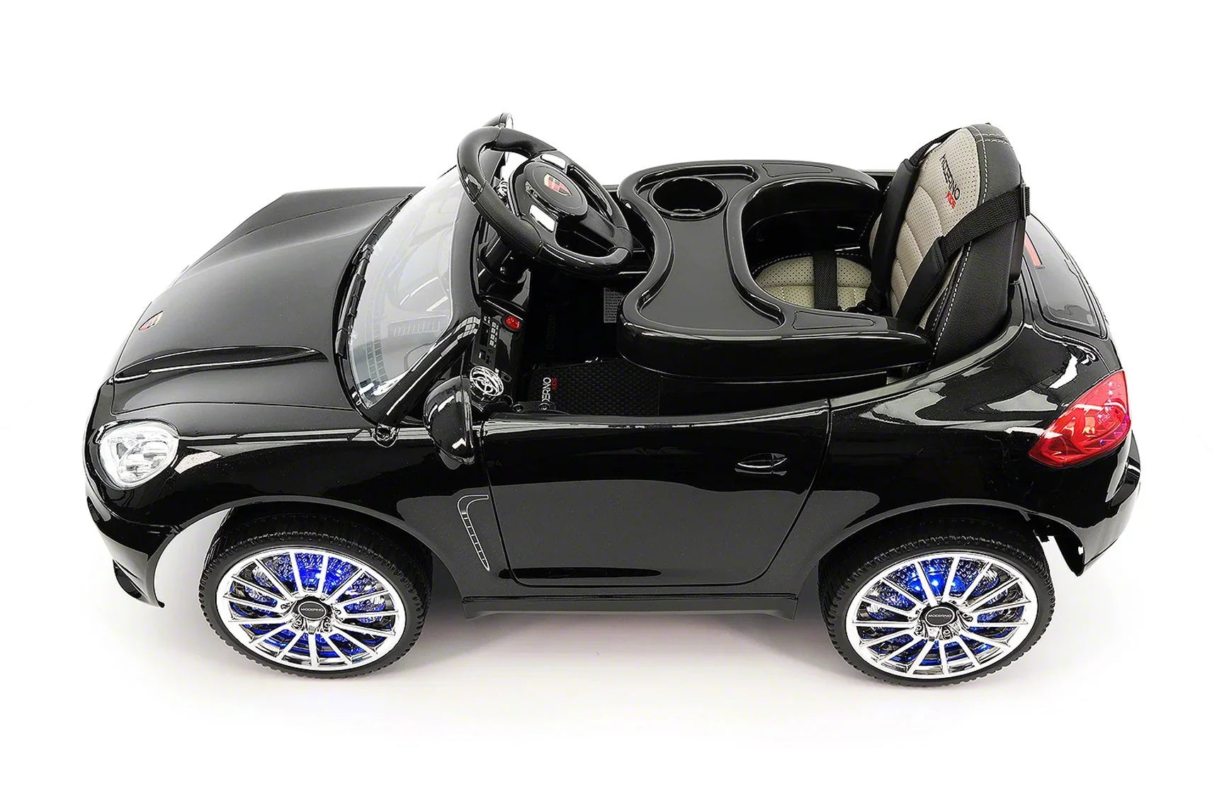 Electric Ride-On 12V Metallic Kids Car Kiddie with R/C Black Remote Parental Roadster |