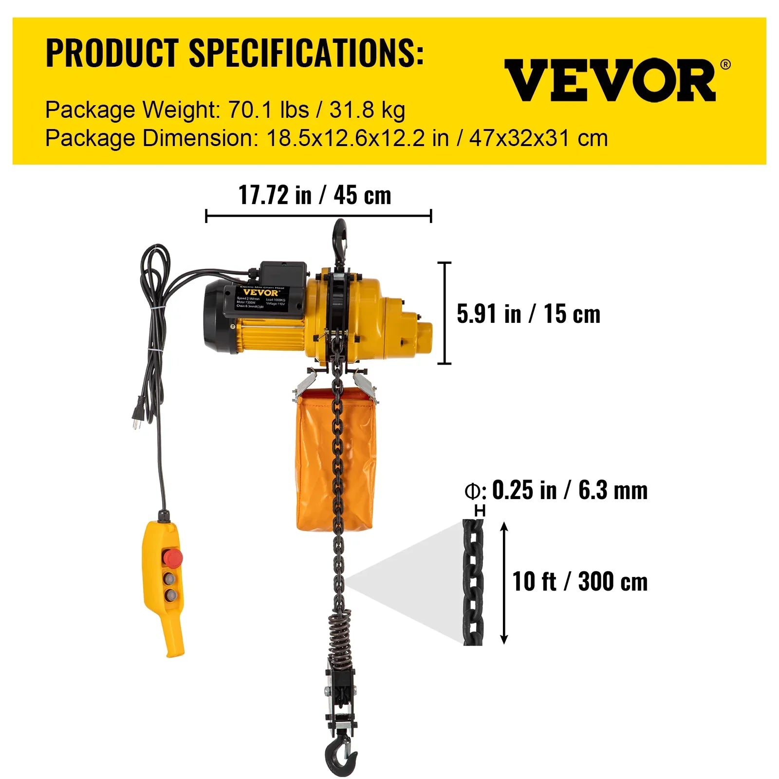 Height, Winch of Crane In Construction Control, Ceiling Lift 10ft Lift Remote Winch lbs Wired Warehouses, 110V Factories, Hoist, 2200 10ft w/ Garage Pulley Used Overhead Electric VEVOR Electric