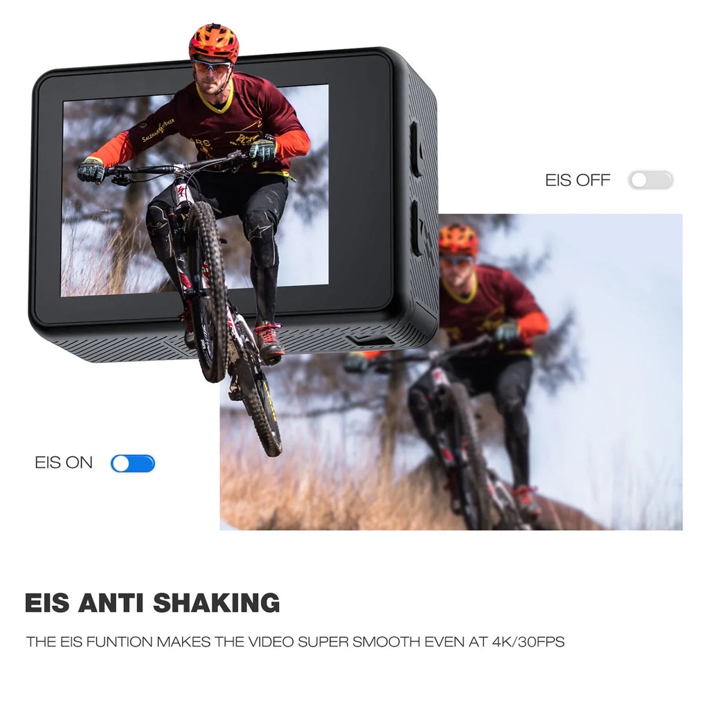 Camera 131FT CAMPARK Ultra Dual Camera Underwater Angle EIS 170 Waterproof Screen Action 24MP Wifi 4K/30FPS HD Color Wide Degree Camera
