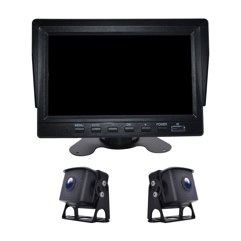with Truck Monitor Backup 7" Video Recorder Bus+2 Camera DVR Driving for RV BSD
