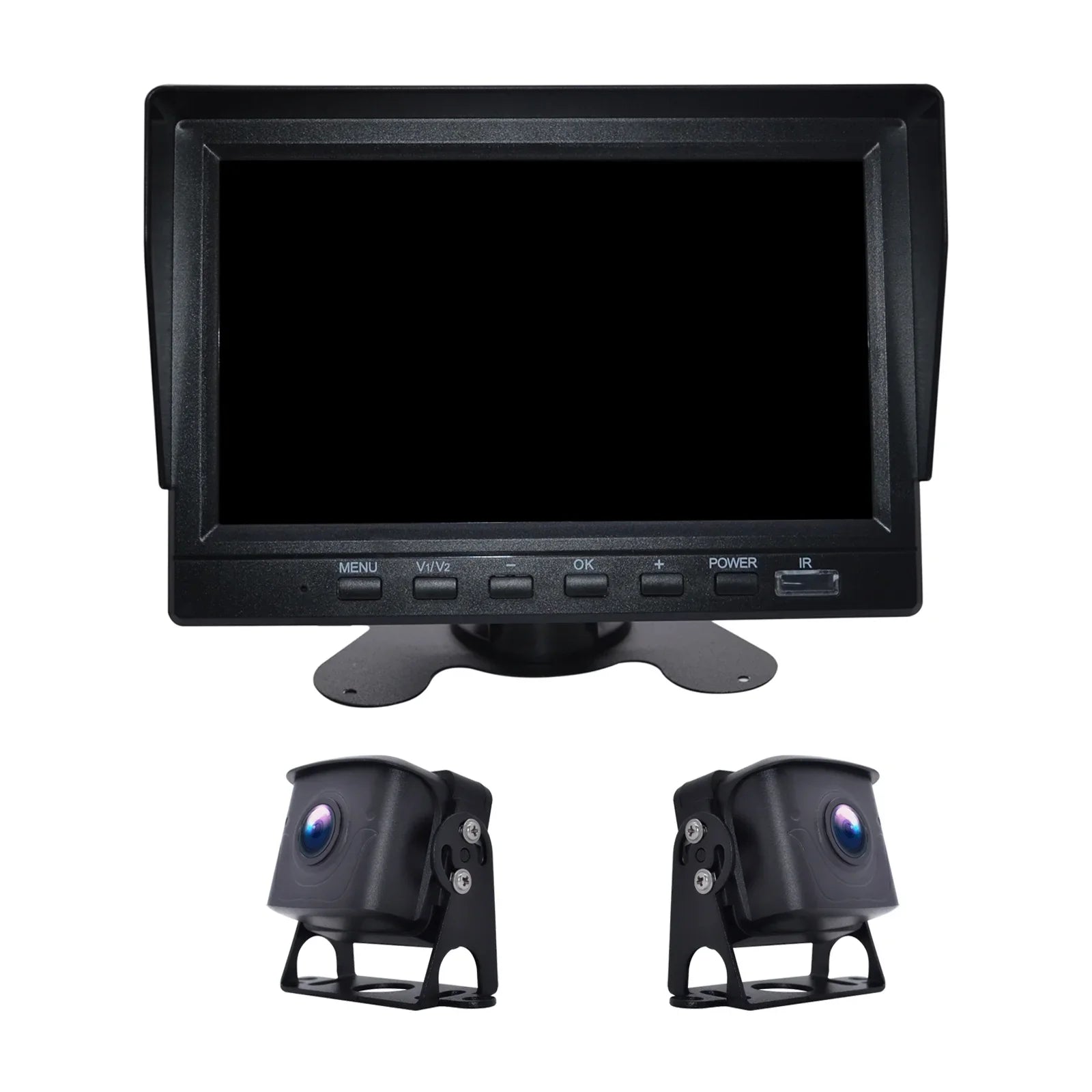 with Truck Monitor Backup 7" Video Recorder Bus+2 Camera DVR Driving for RV BSD