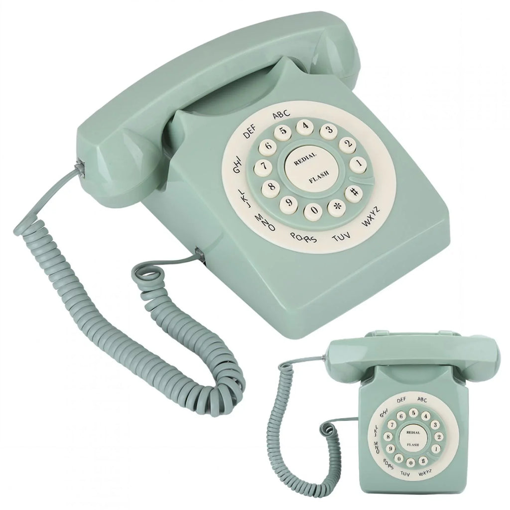 European Button High - Telephone Telephone Call Clear Large Aigend Antique Vintag Definition Landline Green