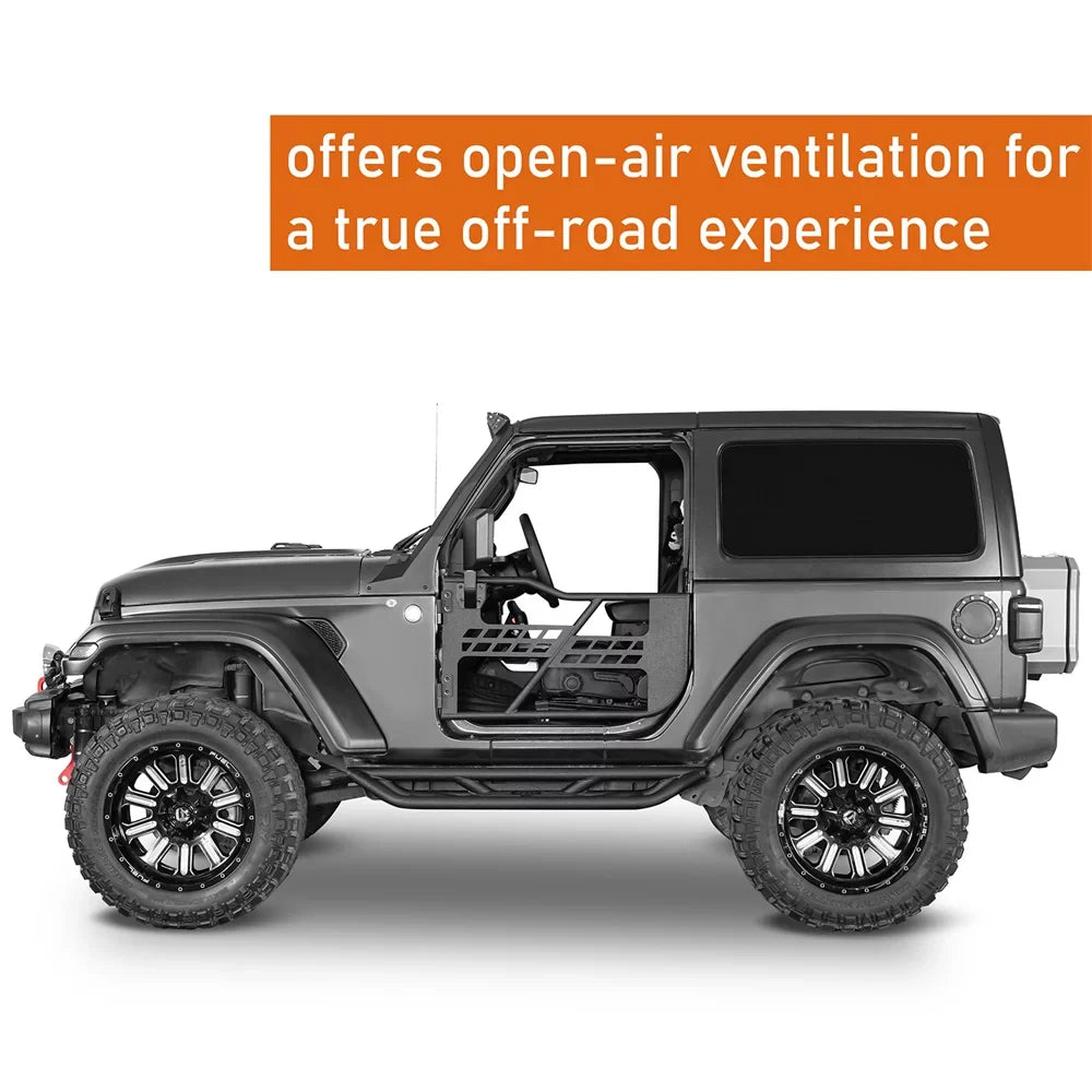 Steel Door 2018-2023 Jeep Black Frame Tubular Hooke Guards JL Half Wrangler Road Fit 2-Door