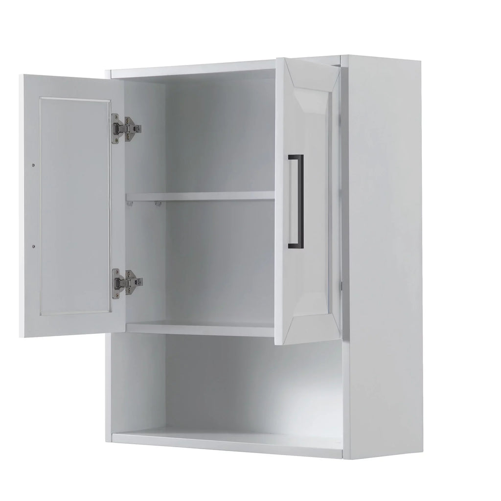 Daria Over-the-Toilet Cabinet Storage Wyndham Collection Bathroom Black Trim with Blue Wall-Mounted Matte Dark