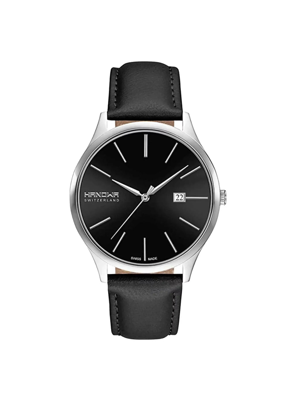 Dial Steel 16-4075.04.007 Watch Mens Hanowa Pure Stainless Quartz Black
