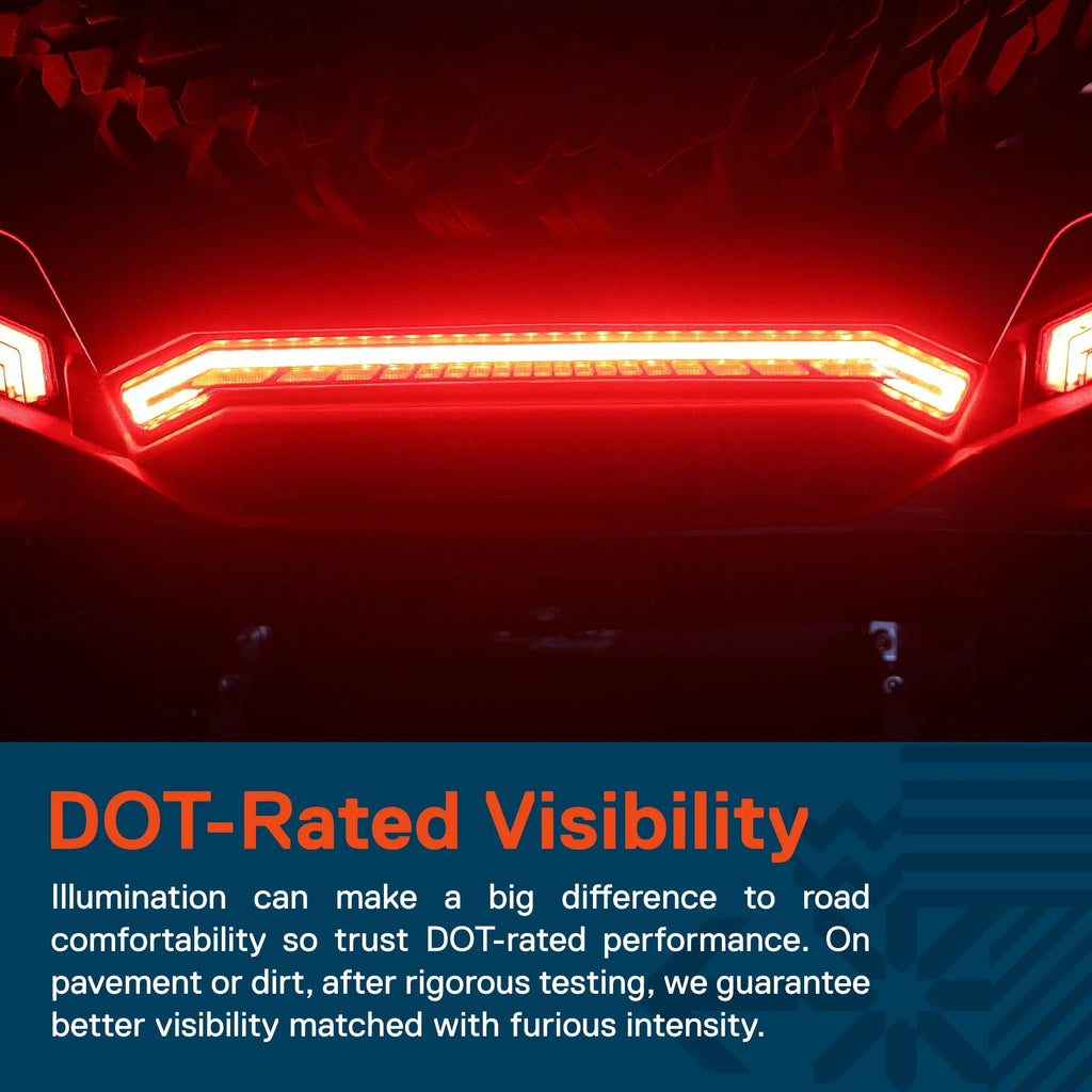 RZR [DOT-Rated] XP 3rd 1000 Center LED Design] Smoked Brake XP 2020 Turbo 2019 Light UTV 2022 Polaris 2021 1000 [Thunder - Tail Sportsman for