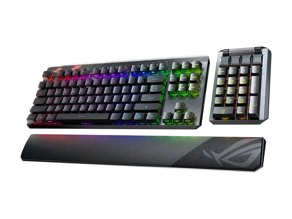 Modular ROG Switches, ROG II numpad detachable Blue & RX wrist Keyboard Wireless ASUS rest with Mechanical MA02 Gaming Claymore
