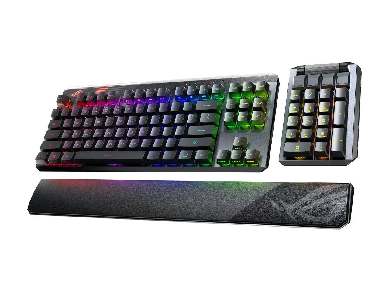 Modular ROG Switches, ROG II numpad detachable Blue & RX wrist Keyboard Wireless ASUS rest with Mechanical MA02 Gaming Claymore