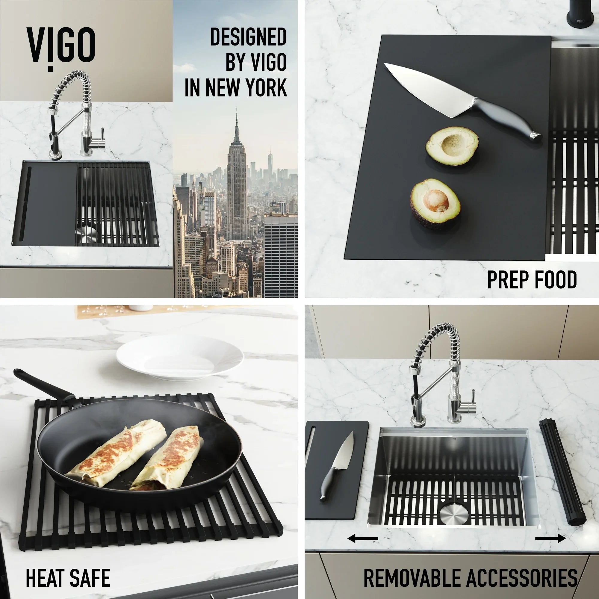 Kitchen Stainless Accessories Undermount with Sink Bowl Steel Single 23 in. VIGO Mercer