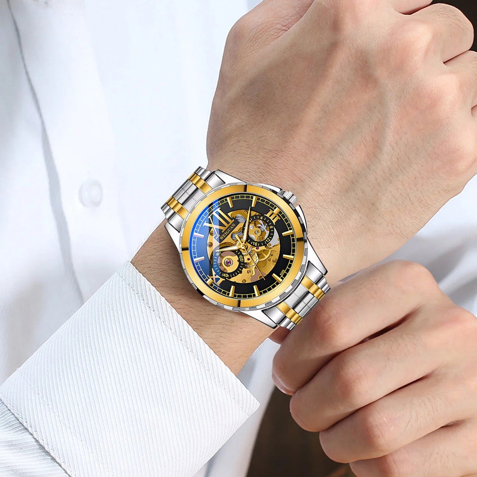 Watch Steel Business Waterproof Men Wrist Mechanical Luxury Automatic Stainless