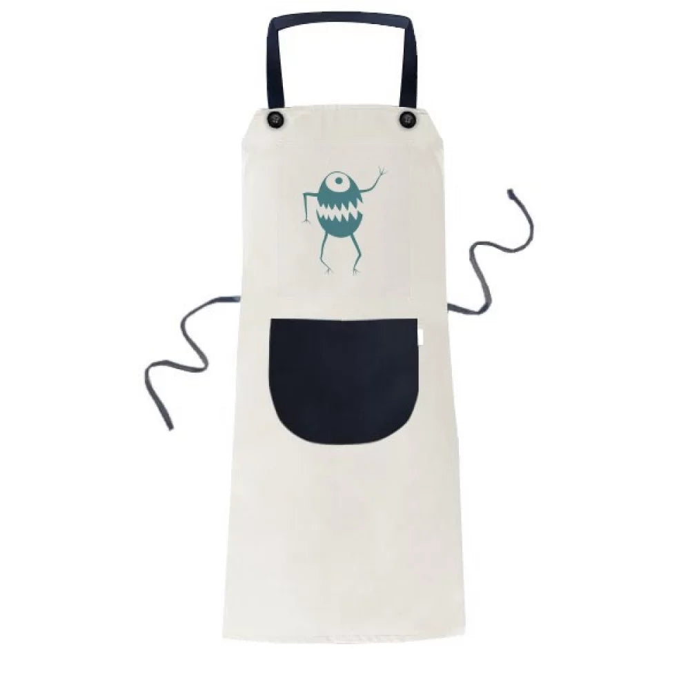 Creature Cyclops Adjustable Kitchen Cotton Pocket Bib Linen Pinafore Apron Alien BBQ