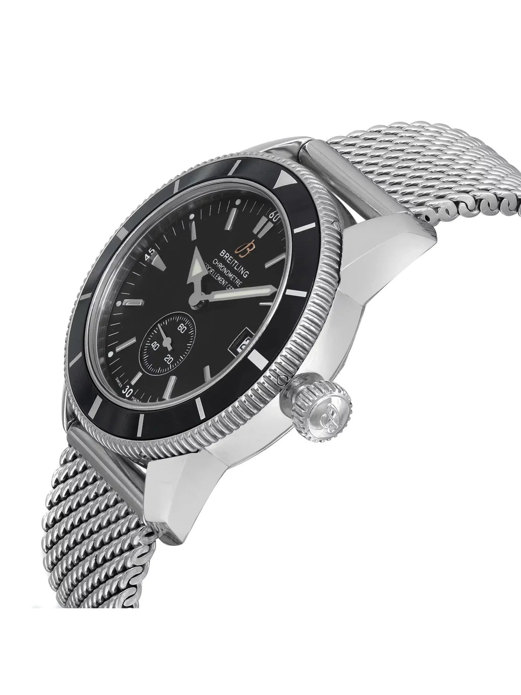 Dial Heritage SuperOcean 38mm Steel A3732024-B869SS Watch Mens Breitling Black