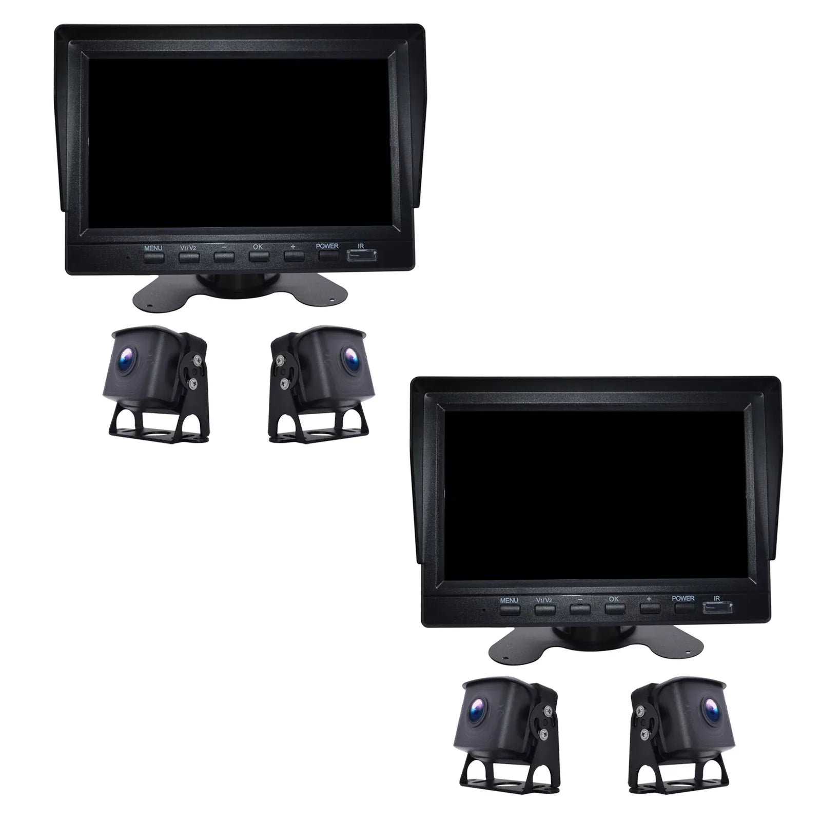 with Truck Monitor Backup 7" Video Recorder Bus+2 Camera DVR Driving for RV BSD
