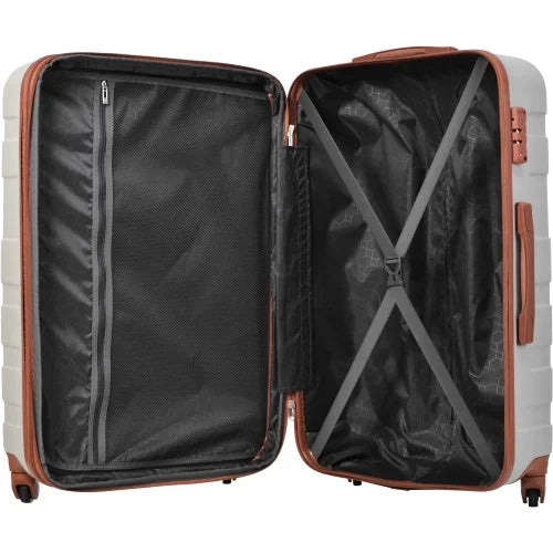 Luggage Grey Wheels 3pcs New Sets and Expandable TSA ABS sets Lightweight Spinner Model Brown) Durable Suitcase Clearance Light Hardside Luggage 20''24''28''( Hardshell with Lock Suitcase