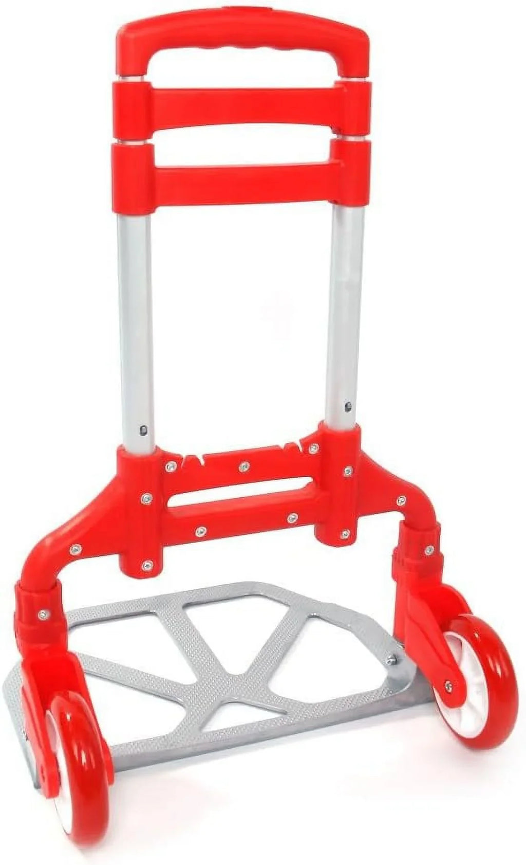 Luggage Hand Aluminium Collapsible Push Use Portable 165.35 Cart Auto, Dolly Truck,Hand for (Red) (75kg) Office,Travel lbs Home, and Trolley Folding